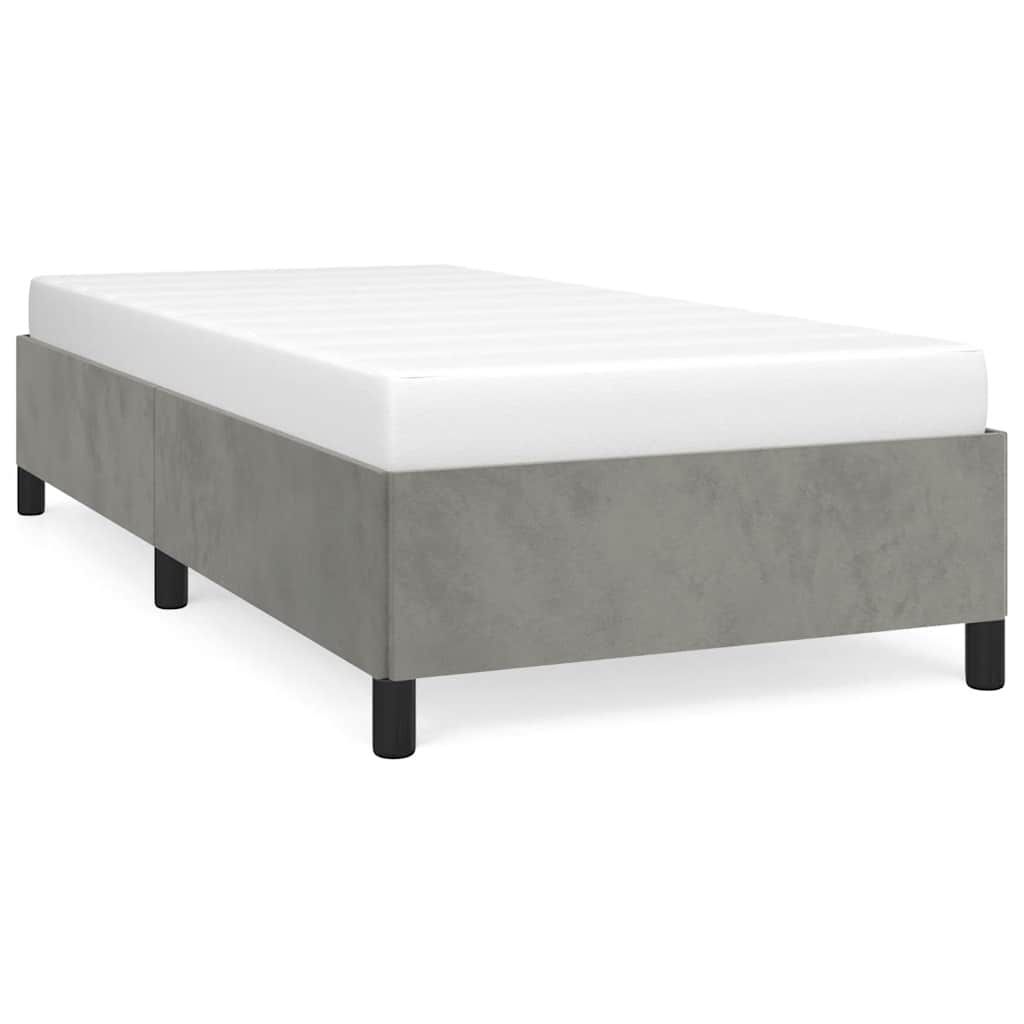 vidaXL Bed Frame without Mattress Light Gray 39.4"x79.9" Twin XL Velvet