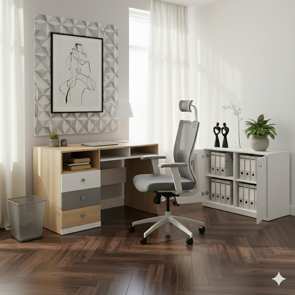 Modern office in brown tones
