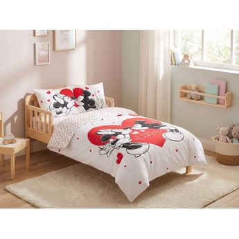 Dětské bavlněné povlečení MICKEY & MINNIE LOVE bílé Rozměr povlečení: 70 x 90 cm | 140 x 200 cm
