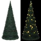 vidaXL Pop-up String Artificial Pre-lit Christmas Tree Green 5 ft
