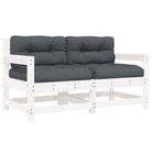 vidaXL Garden Chairs with Cushions 2 pcs White Solid Wood Pine