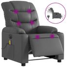 vidaXL Electric Massage Recliner Chair Gray Faux Leather