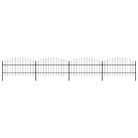 vidaXL Garden Fence with Spear Top Steel 714.5x100 cm Black