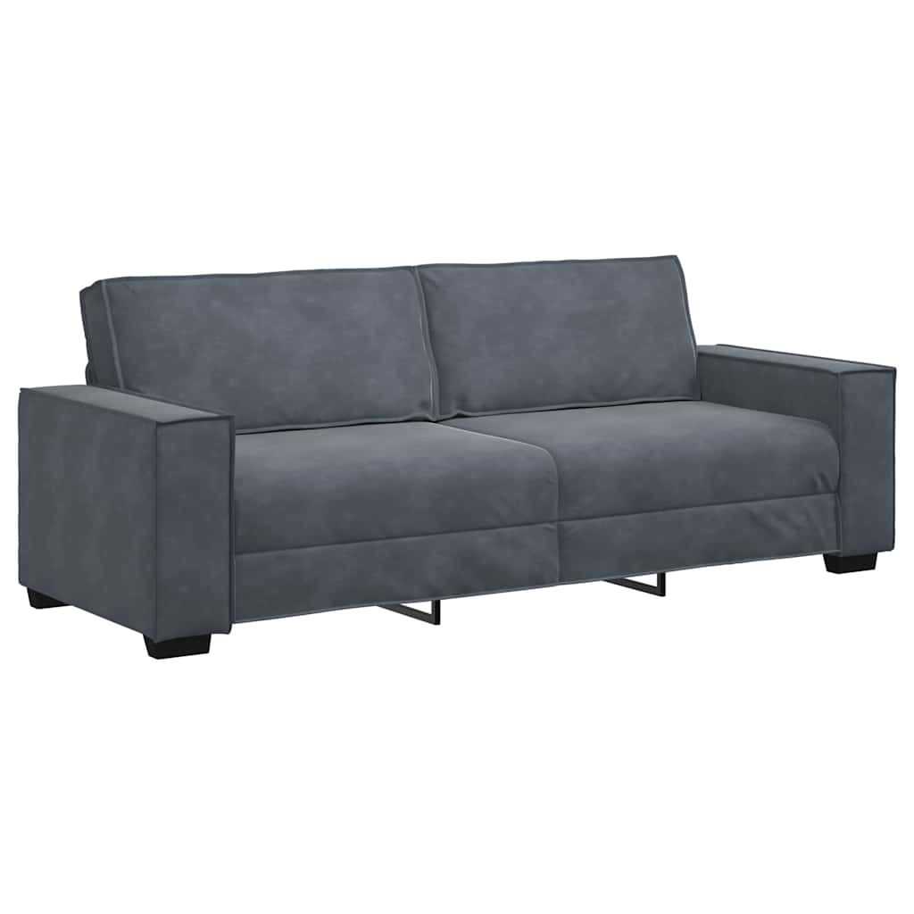 vidaXL 3-Seater Sofa Dark Grey 220x78x84 cm Velvet