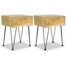 vidaXL Bedside Cabinets 2 pcs 40x30x50 cm Solid Teak