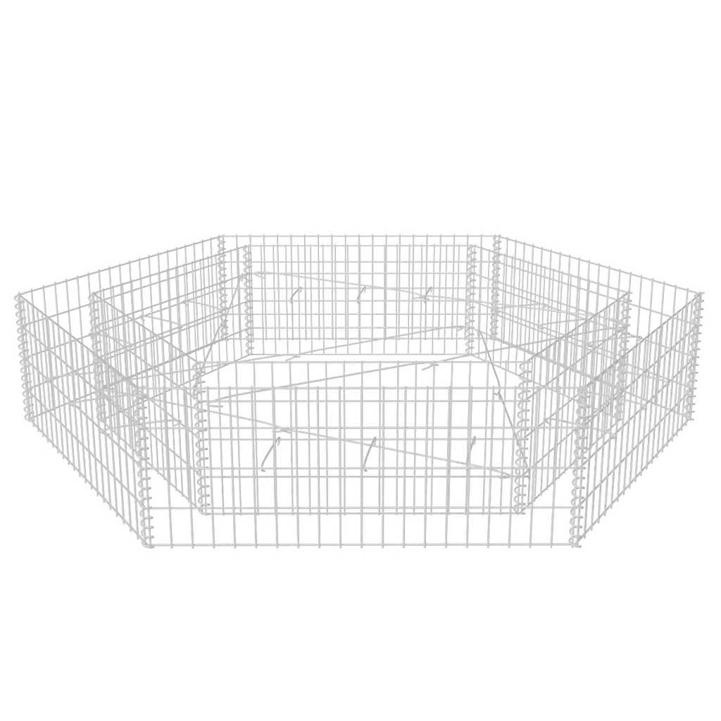 vidaXL Hexagonal Gabion Raised Bed 78.7"x68.1"x15.7"