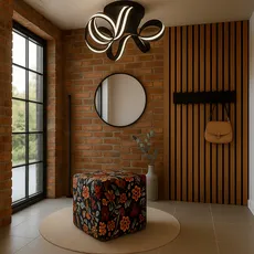 Industrial hall in brown tones