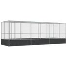 vidaXL Aviary with Extension Silver 246.1"x81.5"x83.5" Steel