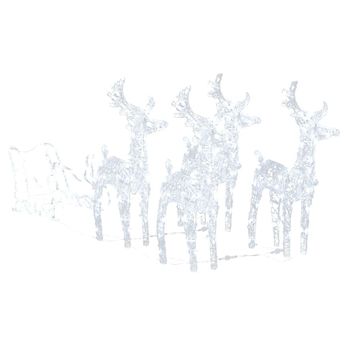 vidaXL Reindeers & Sleigh Christmas Decoration 110.2"x11"x21.7" Acrylic