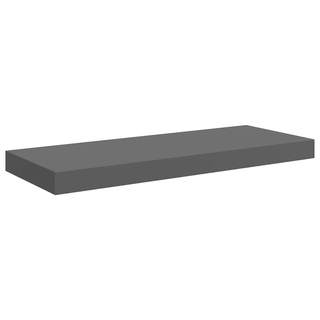 vidaXL Floating Wall Shelf High Gloss Gray 23.6"x9.3"x1.5" MDF