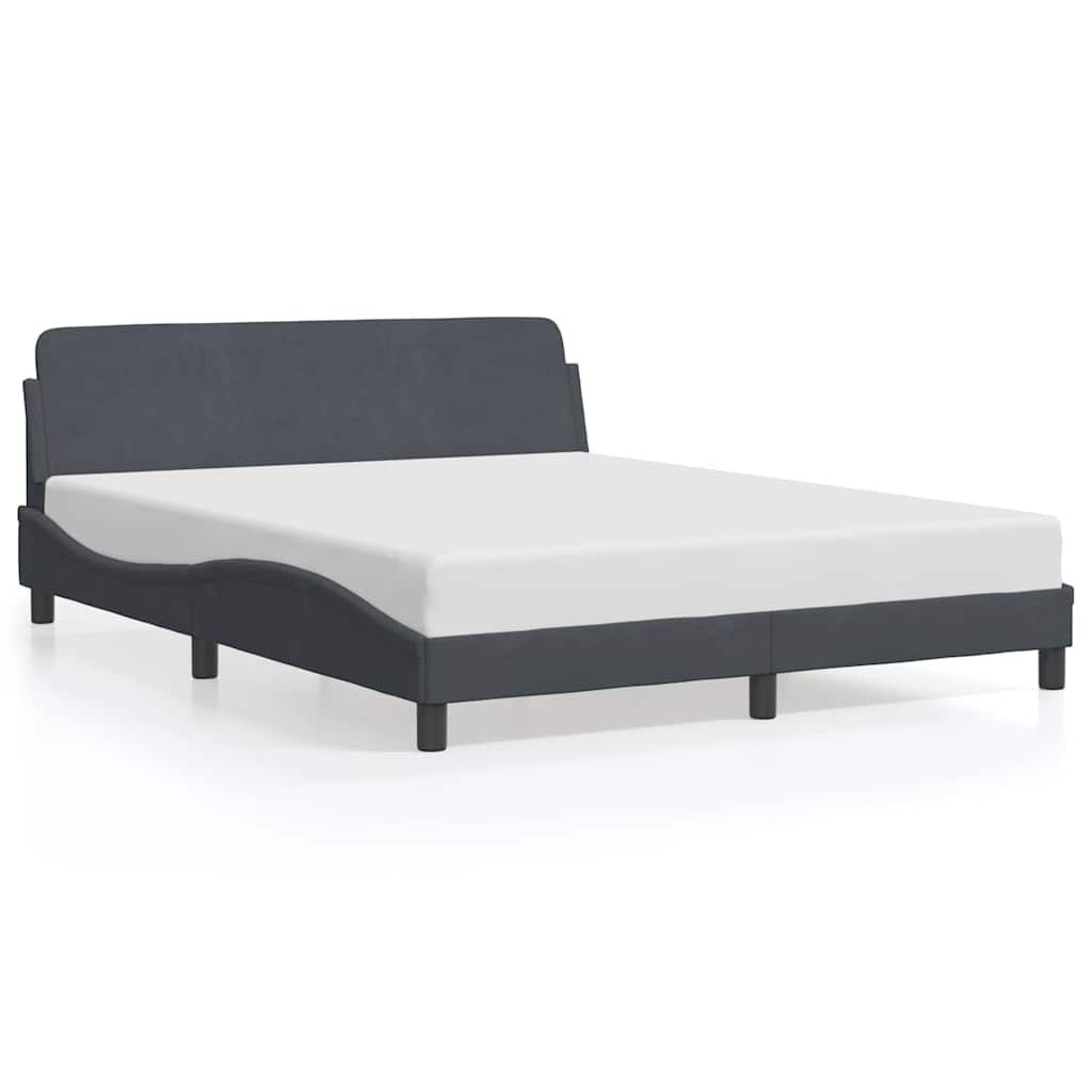 vidaXL Bed Frame "Dover" Dark Grey 152x203 cm Velvet