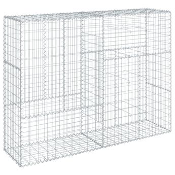 vidaXL Gabion Basket with Cover 200x50x150 cm Galvanised Iron