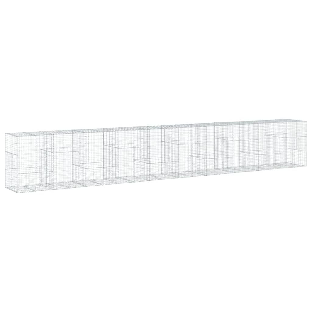 vidaXL Gabion Basket with Cover 1000x100x150 cm Galvanised Iron