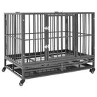 vidaXL Dog Cage with Wheels Steel 92x62x76 cm