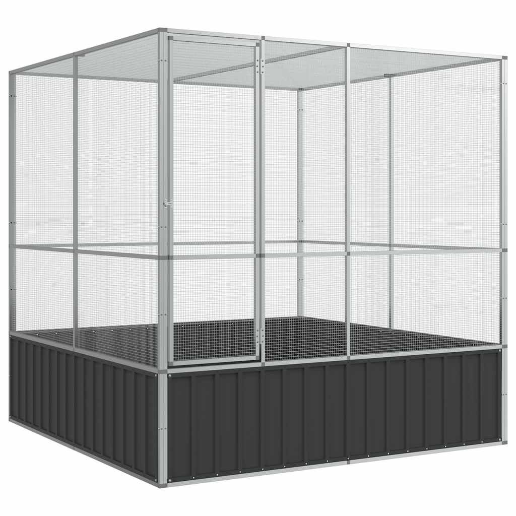 vidaXL Aviary Silver 83.1"x81.5"x83.5" Steel