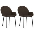 vidaXL Dining Chairs 2 pcs Brown Faux Leather