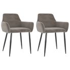 vidaXL Dining Chairs 2 pcs Light Grey Velvet