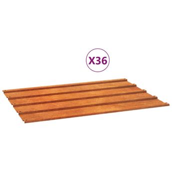 vidaXL Roof Panels 36 pcs Rusty 23.6"x17.3" Corten Steel