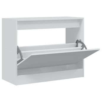 vidaXL Shoe Cabinet White 80x34x63 cm Engineered Wood