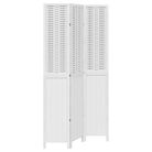 vidaXL Room Divider 3 Panels White Solid Wood Paulownia