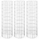 vidaXL Circular Gabion Raised Beds 3 pcs Galvanized Steel Ã11.8"x39.4"