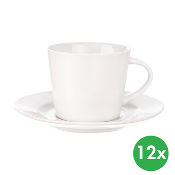 Hrnek s podšálkem MONA, 0,18 l, porcelán, 12 ks