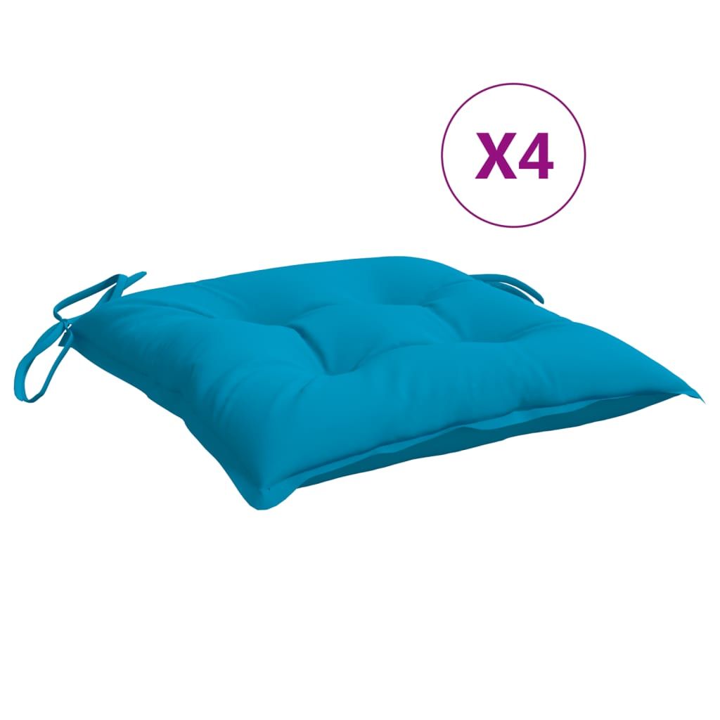 vidaXL Chair Cushions 4 pcs Light Blue 40x40x7 cm Oxford Fabric