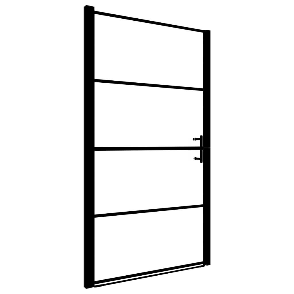 vidaXL Shower Door Frost Tempered Glass 39.4"x70.1" Black