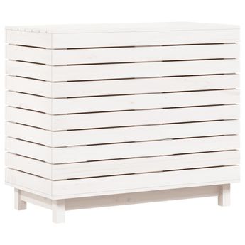 vidaXL Laundry Basket White 88.5x44x76 cm Solid Wood Pine