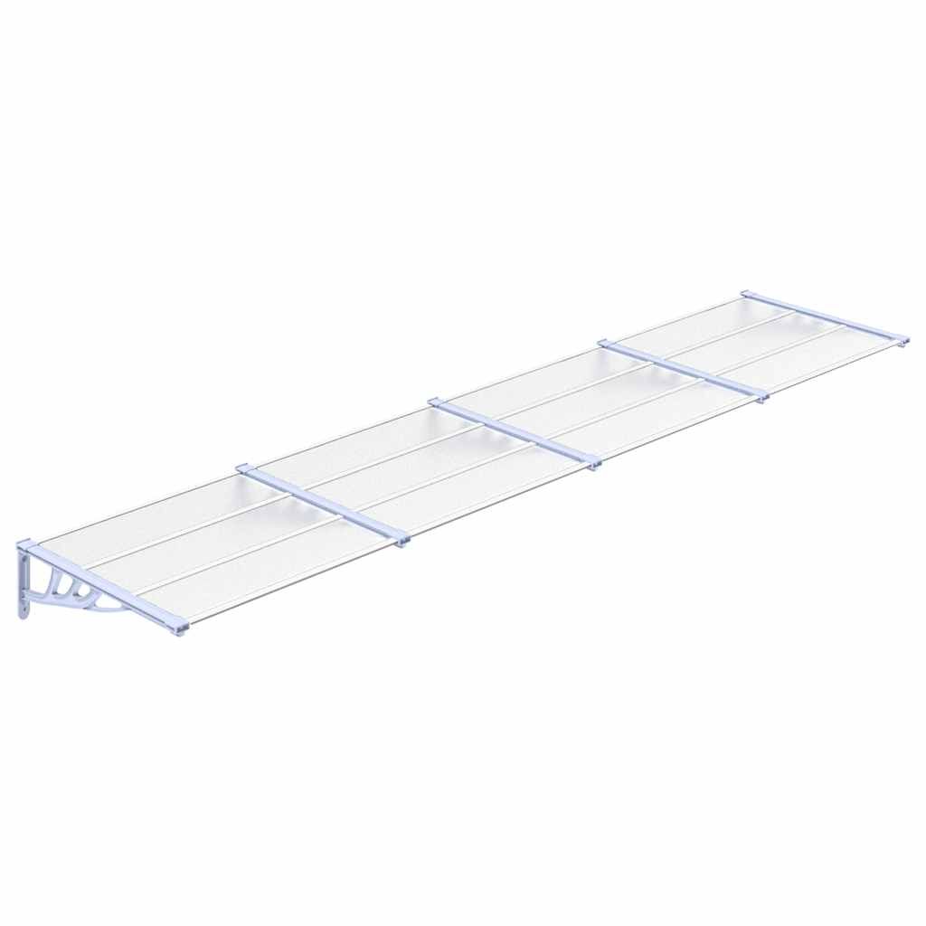 vidaXL Door Canopy Gray and Transparent 155.9"x35.4" Polycarbonate