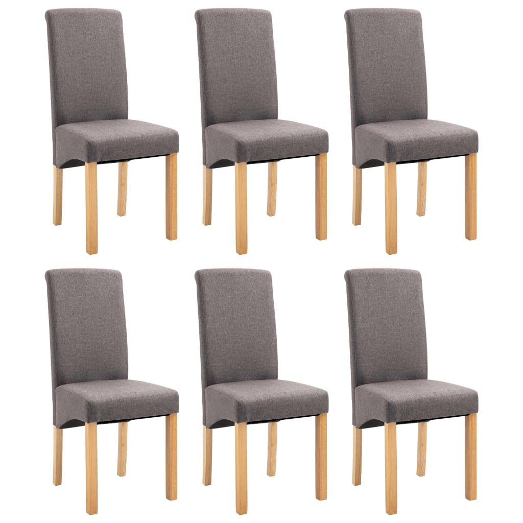 vidaXL Dining Chairs 6 pcs Taupe Fabric