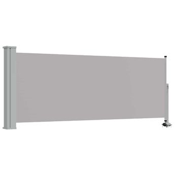 vidaXL Patio Retractable Side Awning 39.4"x118.1" Gray
