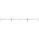 vidaXL Garden Fence with Hoop Top Steel 1248x80 cm Black