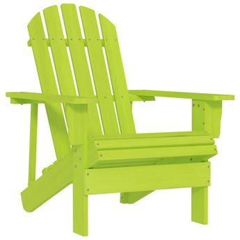 vidaXL Patio Adirondack Chair Solid Fir Wood Green