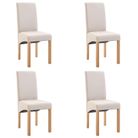 vidaXL Dining Chairs 4 pcs Cream Fabric