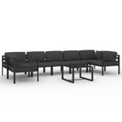 vidaXL 8 Piece Patio Lounge Set with Cushions Aluminum Anthracite