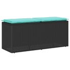vidaXL Garden Bench with Cushion Black 110x40x44 cm Poly Rattan