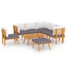 vidaXL 8 Piece Garden Lounge Set with Cushions Solid Acacia Wood