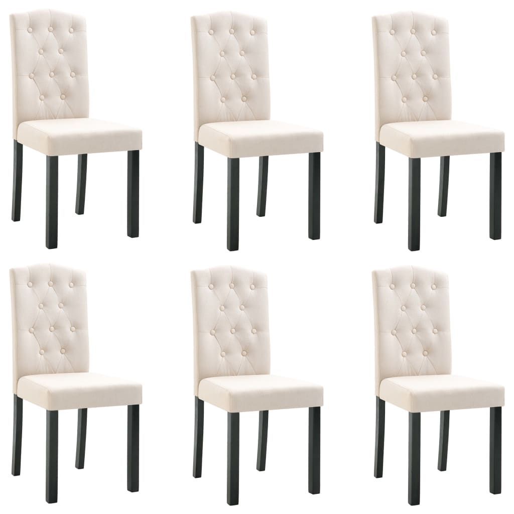 vidaXL Dining Chairs 6 pcs Cream Fabric