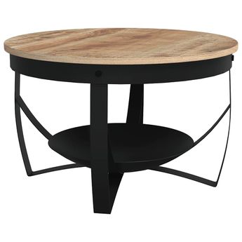 vidaXL Coffee Table Ã26.8"x16.9" Rough Mango Wood