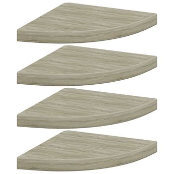 vidaXL Floating Corner Shelves 4 pcs Oak 35x35x3.8 cm MDF