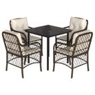 vidaXL 5 Piece Garden Dining Set with Cushions Brown Poly Rattan