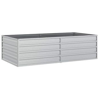 vidaXL Garden Raised Bed 63"x31.5"x17.7" Galvanized Steel Silver