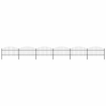vidaXL Garden Fence with Spear Top Steel 1070x125 cm Black