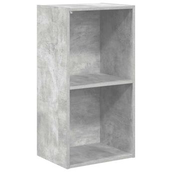 vidaXL 2-Tier Book Cabinet Concrete Grey 40x30x76.5 cm Engineered Wood