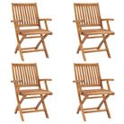 vidaXL Folding Garden Chairs 4 pcs Solid Teak Wood