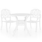 vidaXL 3 Piece Bistro Set Cast Aluminum White