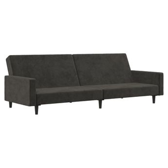 vidaXL 2-Seater Sofa Bed Dark Gray Velvet
