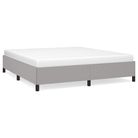 vidaXL Bed Frame without Mattress Light Gray 76"x79.9" King Fabric
