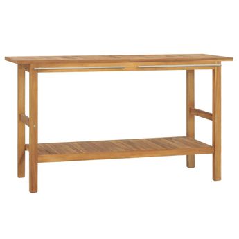 vidaXL Bathroom Vanity Cabinet Solid Wood Teak 132x45x75 cm